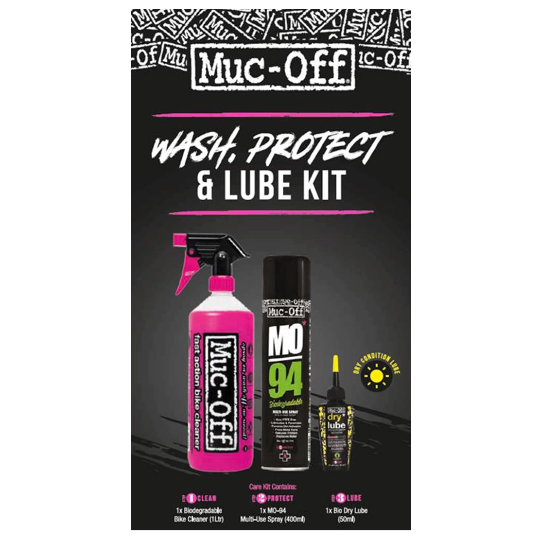 Muc-Off Muc Off - Wash, Protect, Dry Lube Kit 1 Muc-Off Muc Off - Wash, Protect, Dry Lube Kit